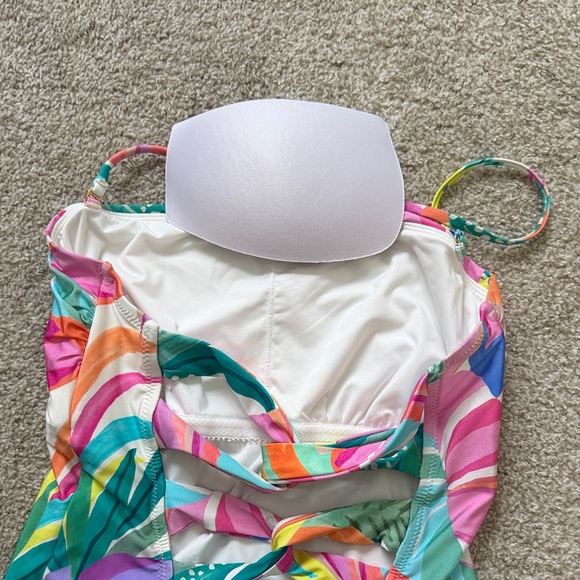 Sunshine 79 Women Sz 12 Strappy Fantasy Vacation Bandeau One Piece Swimsuit - Picture 10 of 10